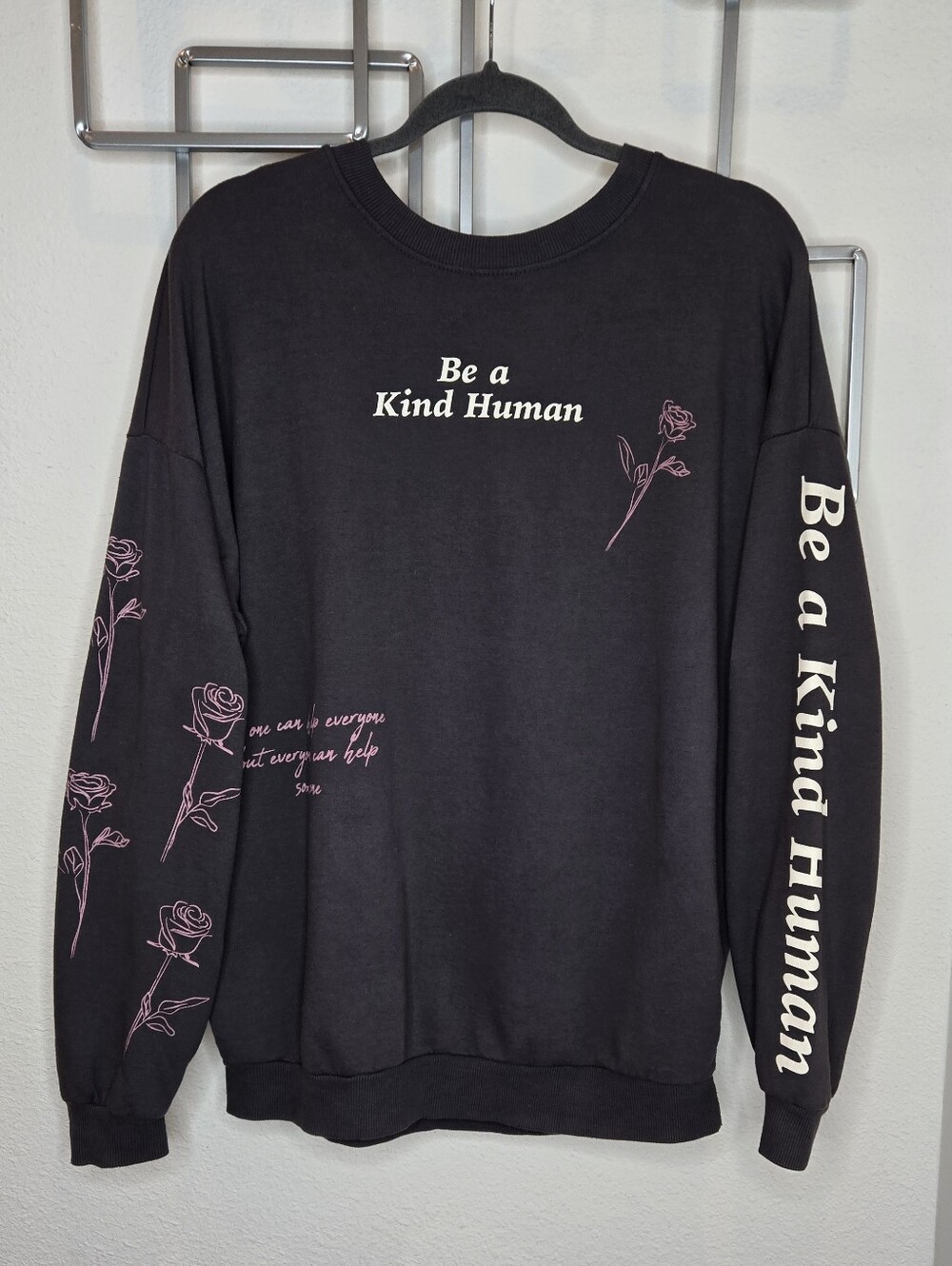 Vibe N' Be A Kind Human Charcoal Gray Oversized Sweatshirt Women's Small